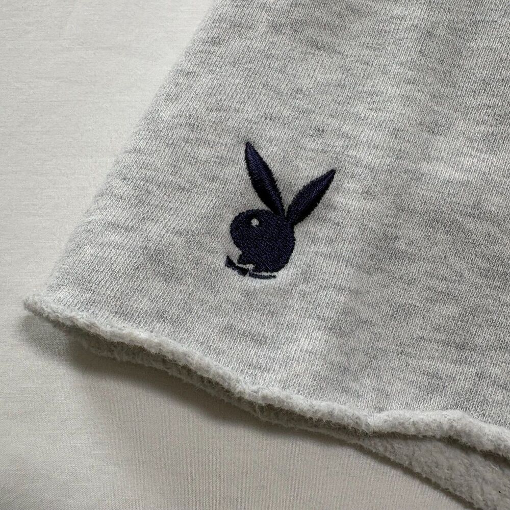 Playboy X PacSun Shorts Gray XXL Athletic Club Logo Bunny Raw Hem Shorts Size XS - Picture 3 of 8